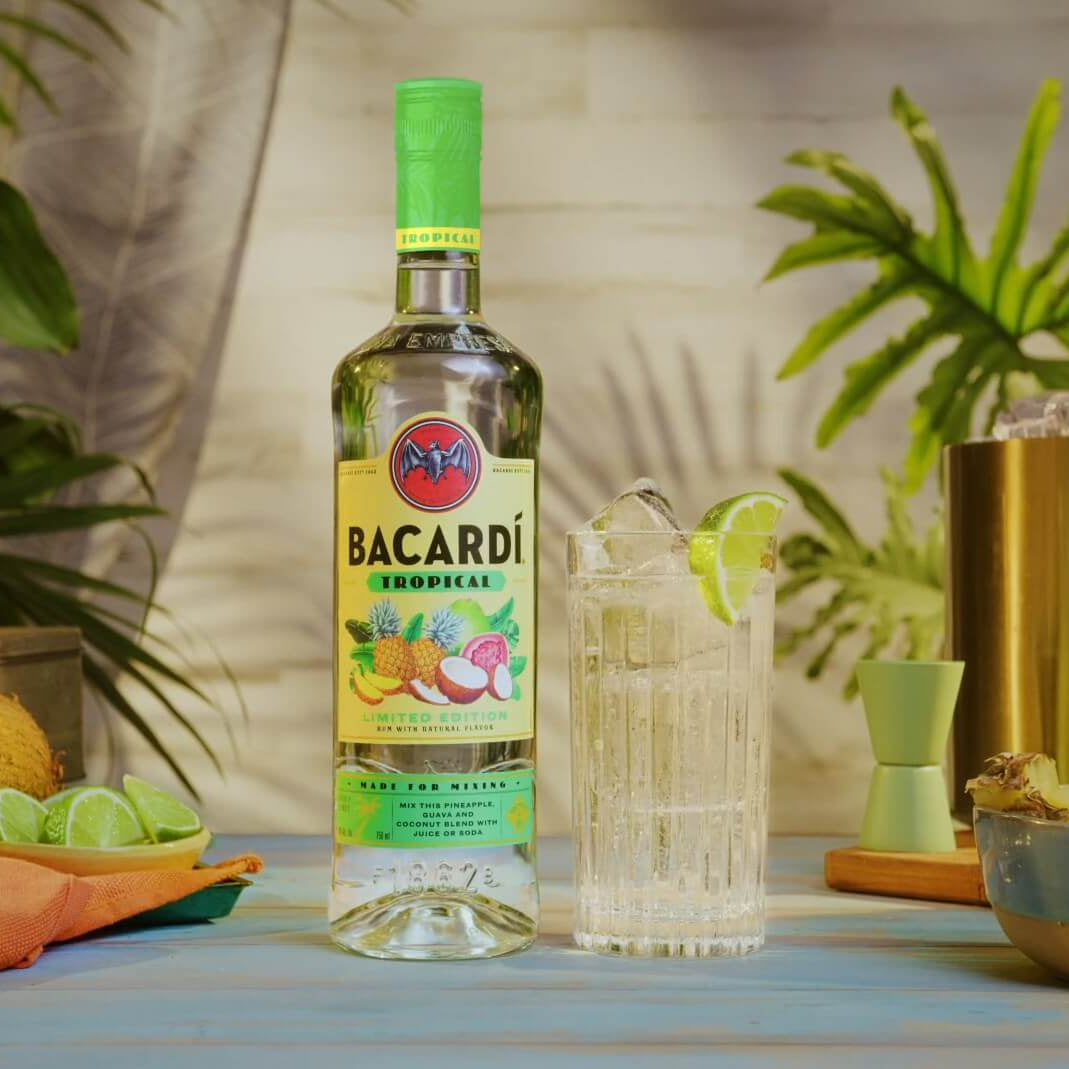 Bacardi Tropical Rum 750ML with Cocktail