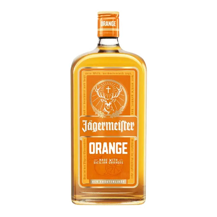 Jägermeister Orange bottle on a white background