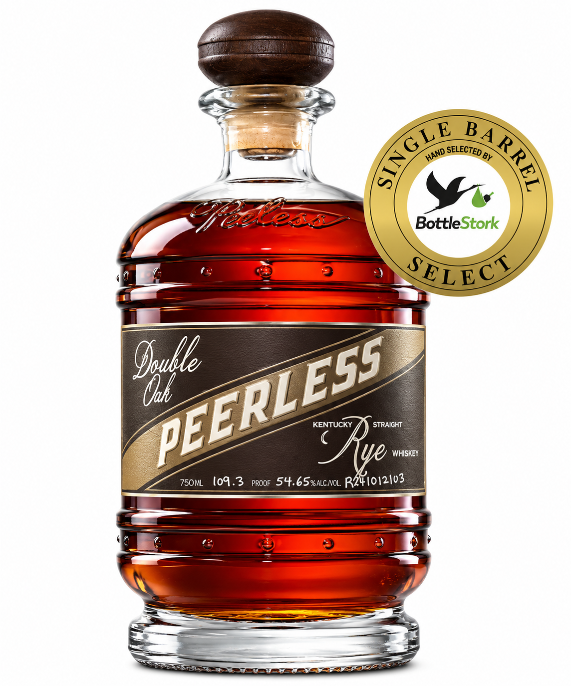 Peerless Double Oak Rye BottleStork Single Barrel 750ML