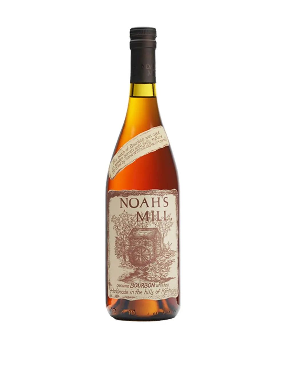 Noah’s Mill Small Batch Kentucky Bourbon Whiskey bottle, 114.3 proof bourbon with caramel, oak, and spice notes