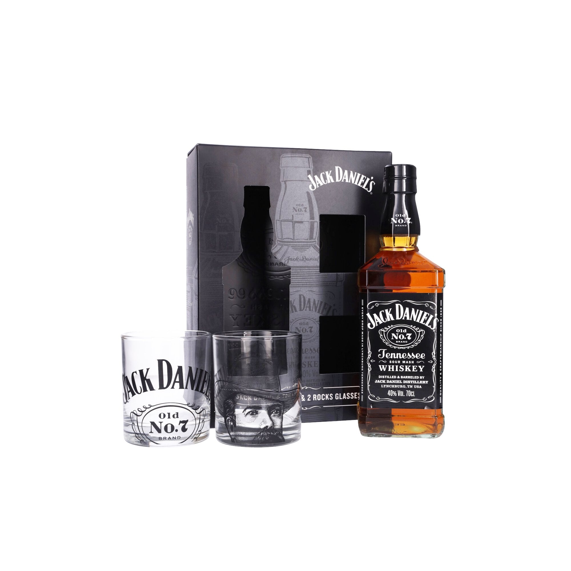 Jack Daniels Tennessee No.7 with Glasses Gift Set