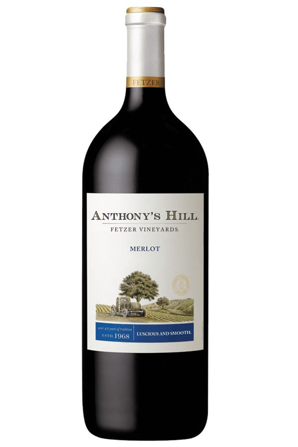 Anthony’s Hill Merlot 1.5 L bottle — California Merlot with ripe plum, cherry, and soft tannins