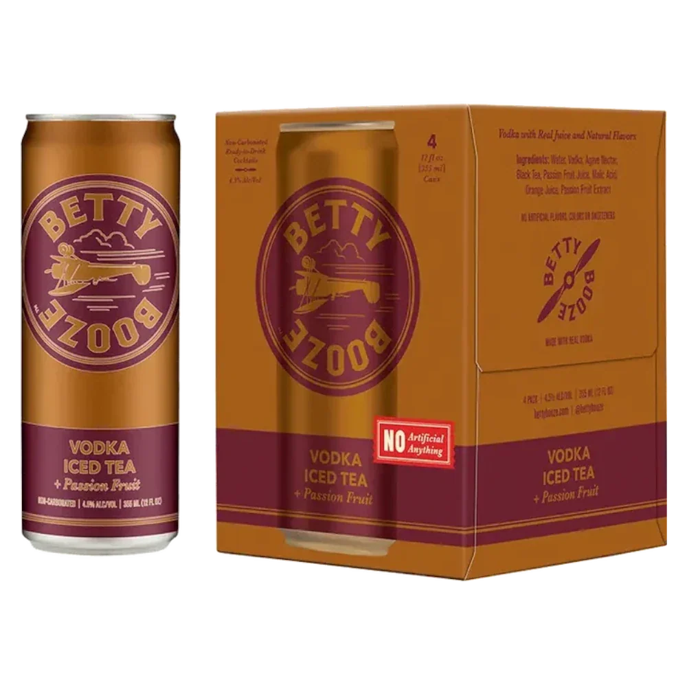 Betty Booze Vodka Ice Tea + Passion Fruit 4Pk