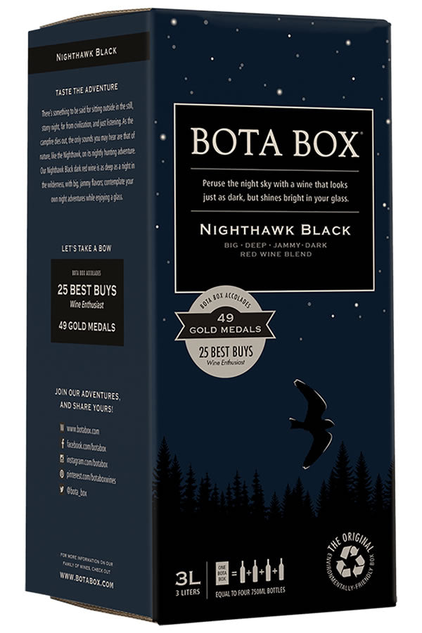 Bota Box Nighthawk Black Red Blend 3L - Red Blend | Shop Online at Bottlestork