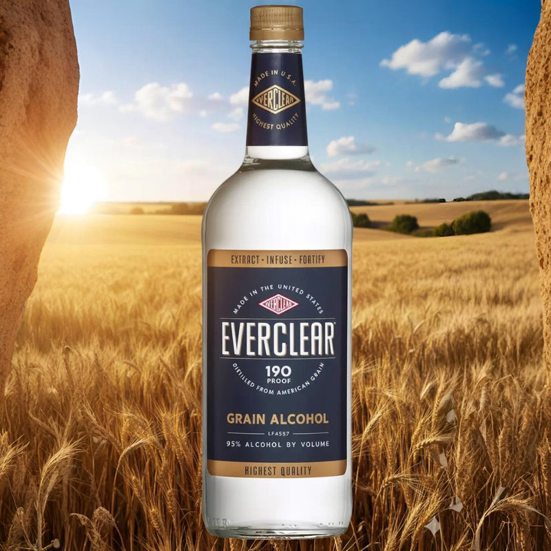 Everclear Grain Alcohol with Beautiful USA Grain Field Background