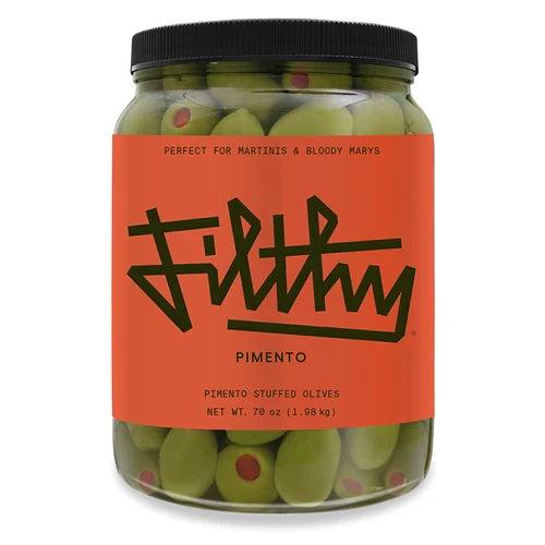 Filthy Pimento Stuffed Olives 64OZ