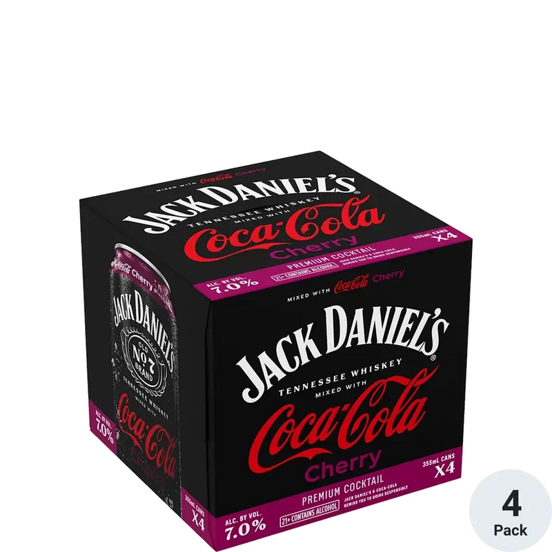 Jack Daniels Whiskey & Cherry Coke 4 Pack