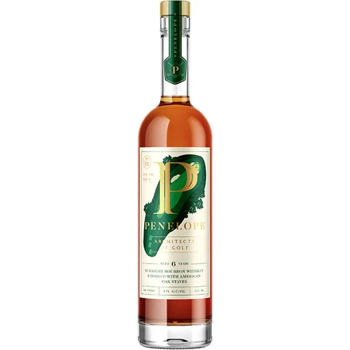 Bottle of Penelope Whiskey on a white background