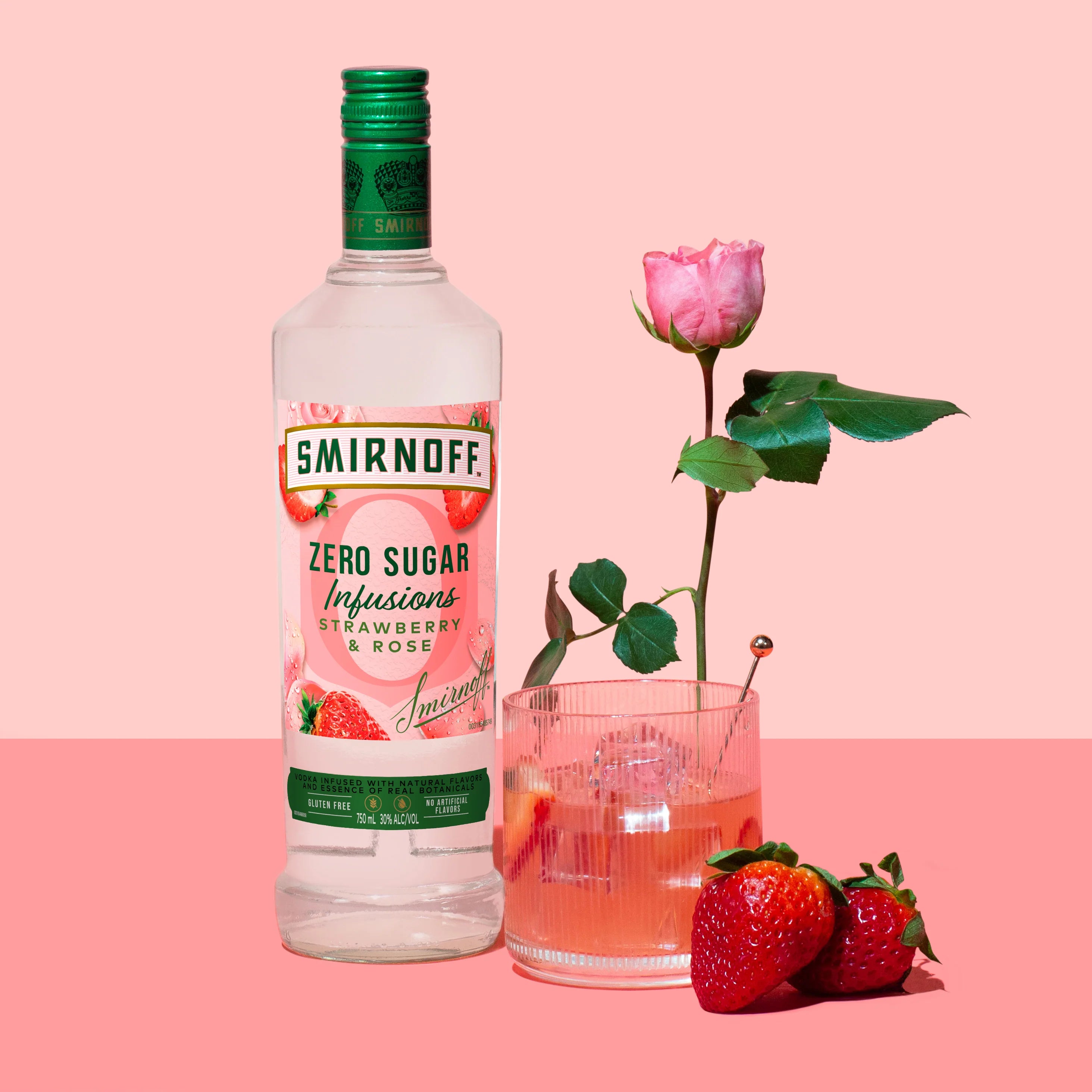 Smirnoff Zero Sugar Infusions Strawberry and Rose