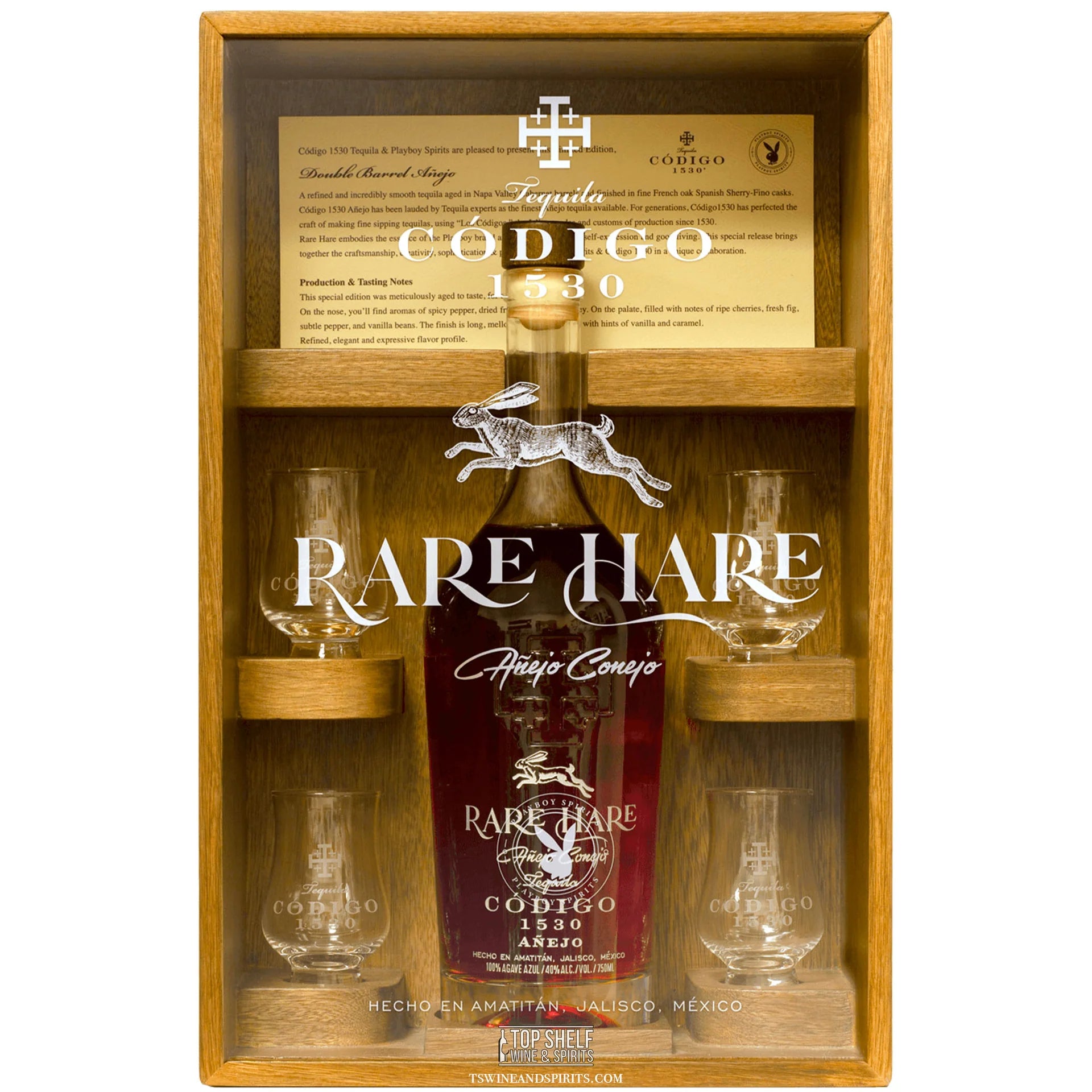 Codigo 1530 Rare Hare Extra Anejo Playboy Edition with Glass Set