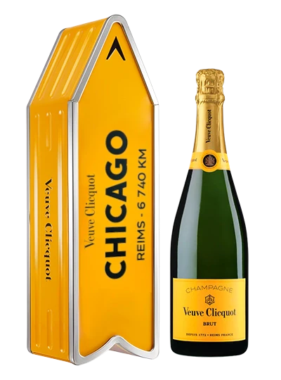 Veuve Clicquot Brut Yellow Label Chicago Arrow Tin 750ML