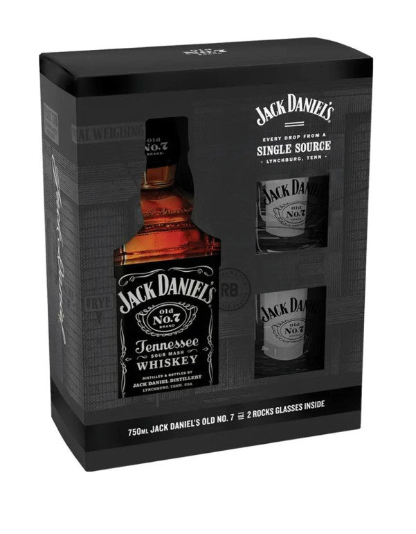 Jack Daniels Tennessee No.7 with Glasses Gift Set