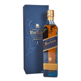 Johnnie Walker Blue Label luxury Scotch whisky 750ml bottle with premium gift box, ultra-premium blend crafted from rare aged casks, smooth and complex flavor profile.