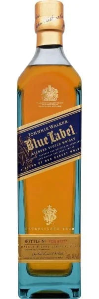 Johnnie Walker Blue Label 750ml single bottle, ultra-premium blended Scotch whisky crafted from rare aged casks, known for its smooth, rich, and luxurious flavor profile