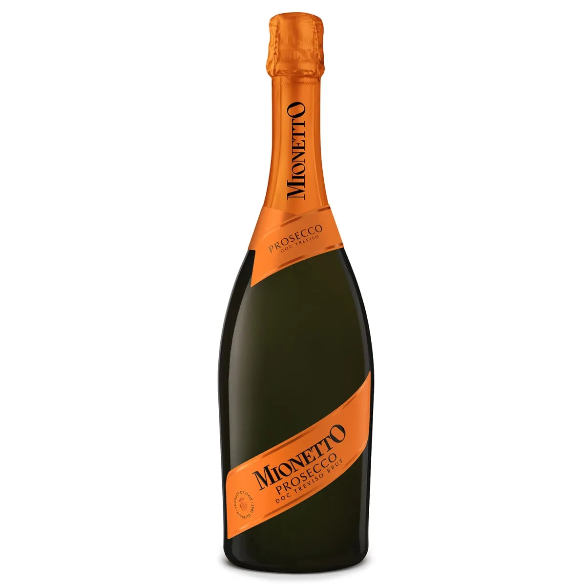 Mionetto Prosecco Brut bottle, Italian sparkling wine with fresh apple, pear, and citrus notes