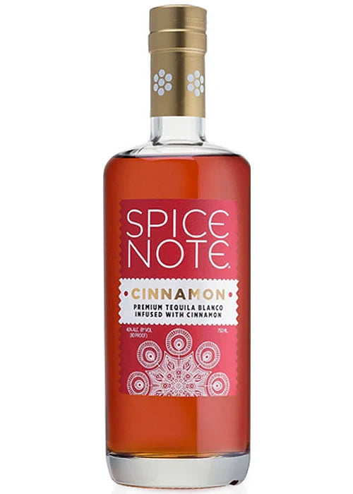 Spice Note Cinnamon Blanco Tequila 750ml bottle — 100% agave tequila infused with natural cinnamon, product photo on white background.